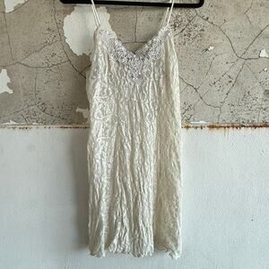 Vintage Lace Slip Dress Intimo Amore Beaded Sequin XS Vintage Chemise Coquette‎
